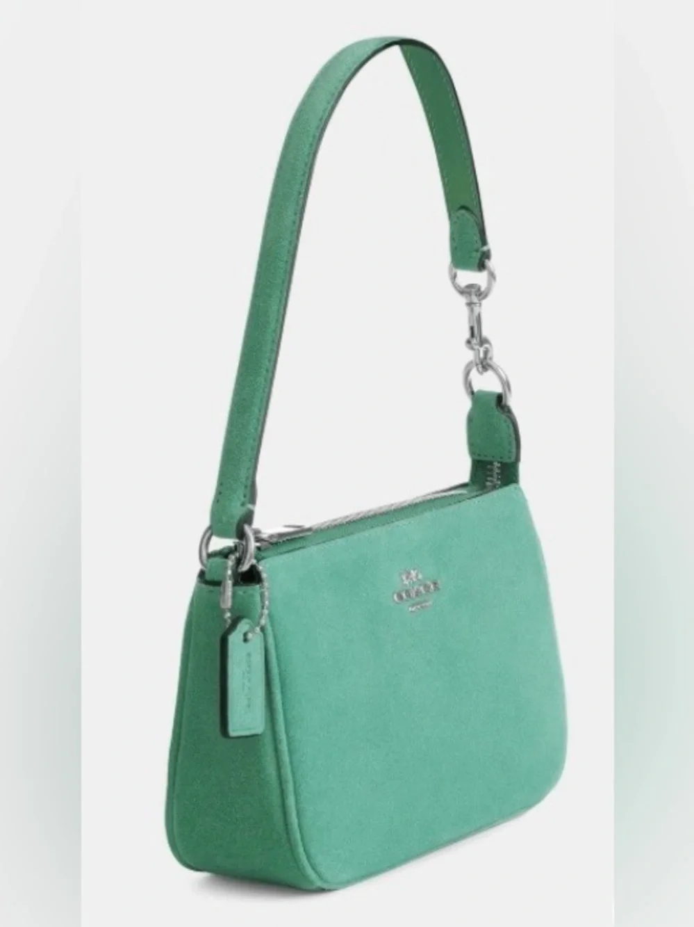 COACH Nolita 19 Shoulder Bag in Mint Green Suede with Silver Tone Hardware - NWT